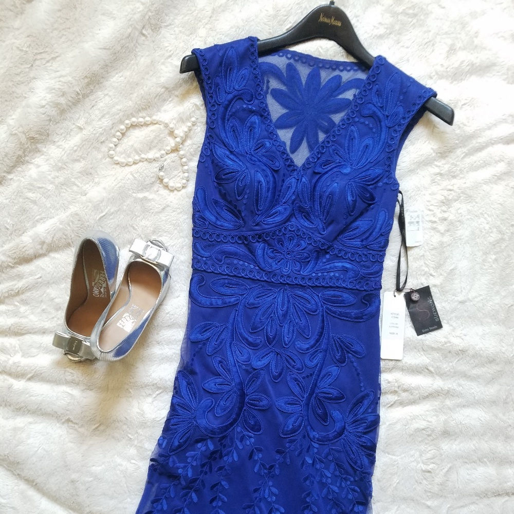 Sue Wong Embroidered Sheath Dress